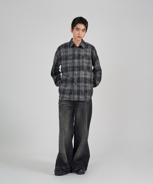 kutir（クティール）の「VINTAGE LIKE OMBRE CHECK SHIRT／ヴィンテージライクオンブレチェックシャツ（シャツ/ブラウス・メンズ・ネイビー/ブラック/ボルドー・MEDIUM/LARGE）」の18枚目の写真