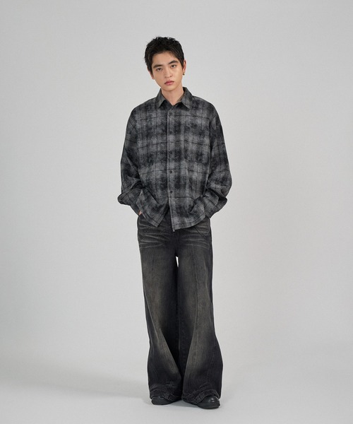 kutir（クティール）の「VINTAGE LIKE OMBRE CHECK SHIRT／ヴィンテージライクオンブレチェックシャツ（シャツ/ブラウス・メンズ・ネイビー/ブラック/ボルドー・MEDIUM/LARGE）」の19枚目の写真