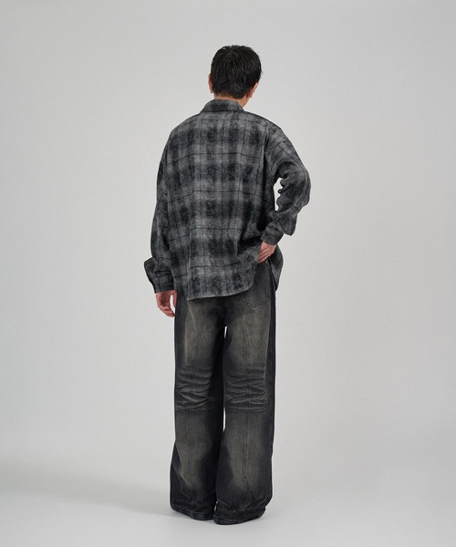 kutir（クティール）の「VINTAGE LIKE OMBRE CHECK SHIRT／ヴィンテージライクオンブレチェックシャツ（シャツ/ブラウス・メンズ・ネイビー/ブラック/ボルドー・MEDIUM/LARGE）」の21枚目の写真