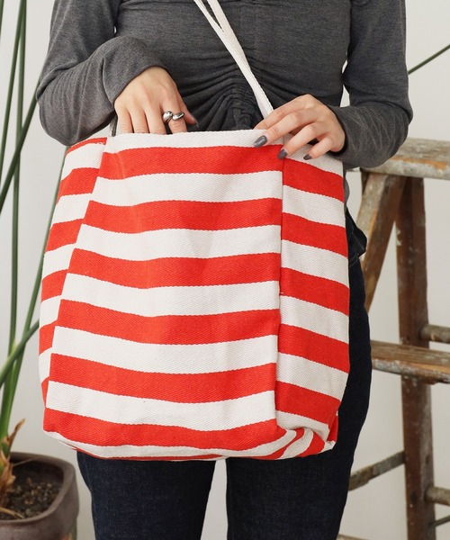 セール】Border Big Size Tote Bag / ボーダービックサイズ