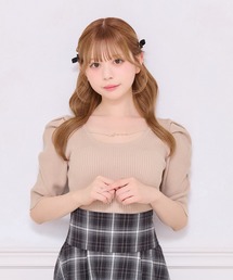 モノグラムビジューカットトップス ピンク モノグラムビジューカットトップス ｜ LIZ LISA（リズリサ）公式