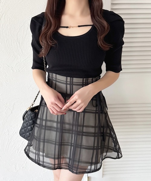 apres jour(アプレジュール)の「フロントビジューニットトップス(ニット/セーター・レディース・ラベンダー/ミント/ピンク/ホワイト/ピンクベージュ/ブラック・X-LARGE/フリー)」の14枚目の写真