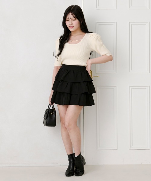 apres jour(アプレジュール)の「フロントビジューニットトップス(ニット/セーター・レディース・ラベンダー/ミント/ピンク/ホワイト/ピンクベージュ/ブラック・X-LARGE/フリー)」の11枚目の写真