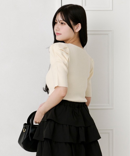 apres jour(アプレジュール)の「フロントビジューニットトップス(ニット/セーター・レディース・ラベンダー/ミント/ピンク/ホワイト/ピンクベージュ/ブラック・X-LARGE/フリー)」の9枚目の写真