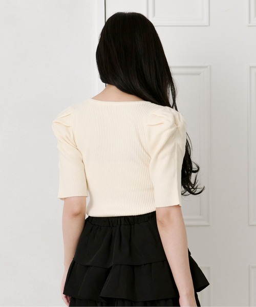 apres jour(アプレジュール)の「フロントビジューニットトップス(ニット/セーター・レディース・ラベンダー/ミント/ピンク/ホワイト/ピンクベージュ/ブラック・X-LARGE/フリー)」の10枚目の写真