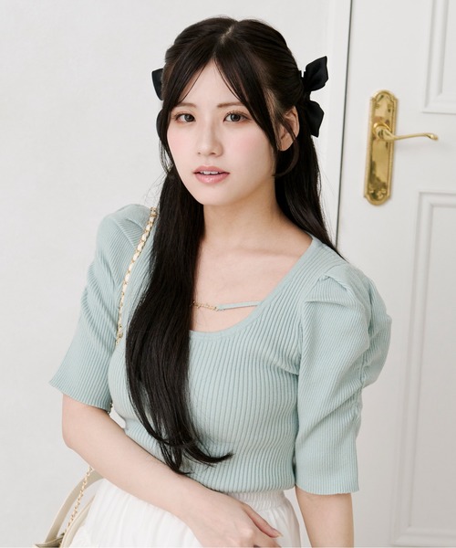 apres jour(アプレジュール)の「フロントビジューニットトップス(ニット/セーター・レディース・ラベンダー/ミント/ピンク/ホワイト/ピンクベージュ/ブラック・X-LARGE/フリー)」の22枚目の写真