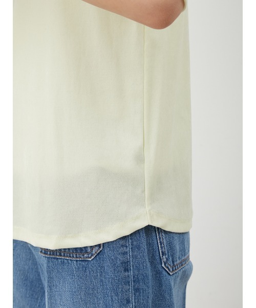 Mila Owen（ミラオーウェン）の「フロッキーベロア後ろスリット半袖トップス（Tシャツ/カットソー・レディース・チャコールグレー/ブラック/イエロー・0/1）」の12枚目の写真