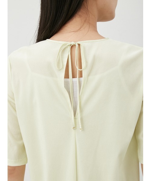 Mila Owen（ミラオーウェン）の「フロッキーベロア後ろスリット半袖トップス（Tシャツ/カットソー・レディース・チャコールグレー/ブラック/イエロー・0/1）」の13枚目の写真