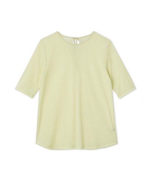 Mila Owen（ミラオーウェン）の「フロッキーベロア後ろスリット半袖トップス（Tシャツ/カットソー・レディース・チャコールグレー/ブラック/イエロー・0/1）」の19枚目の写真