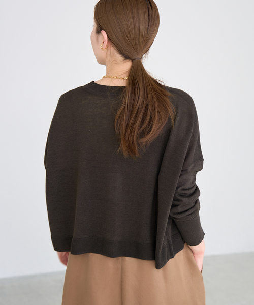 【美品】24ss イエナ　IENA フレンチリネンカーディガン　ロゴ刺繍　麻 美品】24ss イエナ IENA フレンチリネンカーディガン ロゴ刺繍 麻