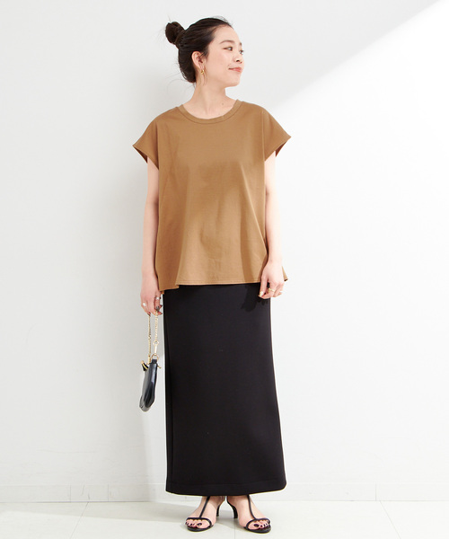 B.C STOCK（ベーセーストック）の「ウォッシャブル / UVカット / サイドギャザーフレンチプルオーバー（Tシャツ/カットソー・レディース・ネイビー/ホワイト/キャメル/ブラック・FREE）」の19枚目の写真