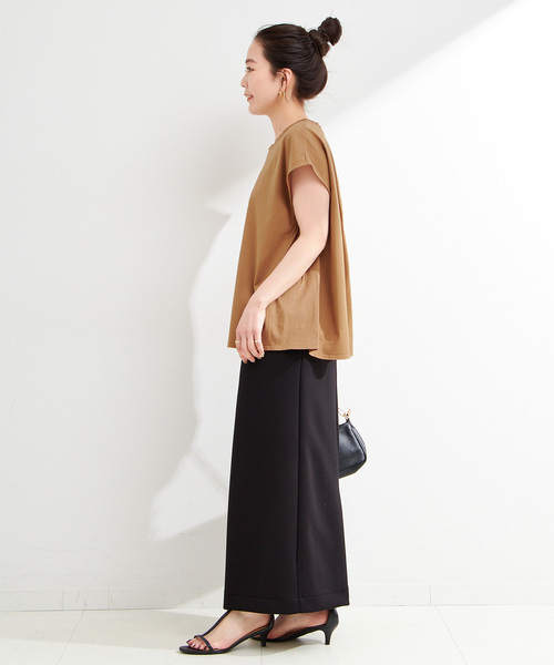 B.C STOCK（ベーセーストック）の「ウォッシャブル / UVカット / サイドギャザーフレンチプルオーバー（Tシャツ/カットソー・レディース・ネイビー/ホワイト/キャメル/ブラック・FREE）」の20枚目の写真