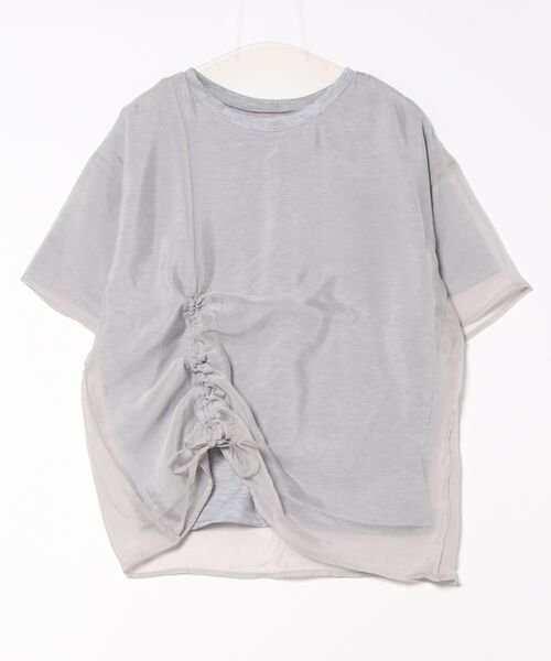 aimoha（アイモハ）の「前絞りアシンメトリートップス (SS)（Tシャツ/カットソー・レディース・グレー/ブラック/オフホワイト/チョコ・FREE）」の5枚目の写真
