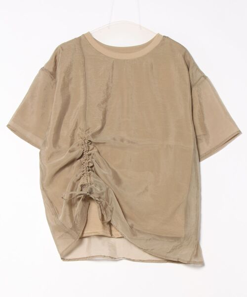 aimoha（アイモハ）の「前絞りアシンメトリートップス (SS)（Tシャツ/カットソー・レディース・グレー/ブラック/オフホワイト/チョコ・FREE）」の6枚目の写真