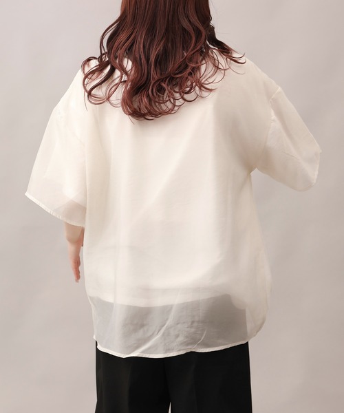aimoha（アイモハ）の「前絞りアシンメトリートップス (SS)（Tシャツ/カットソー・レディース・グレー/ブラック/オフホワイト/チョコ・FREE）」の21枚目の写真