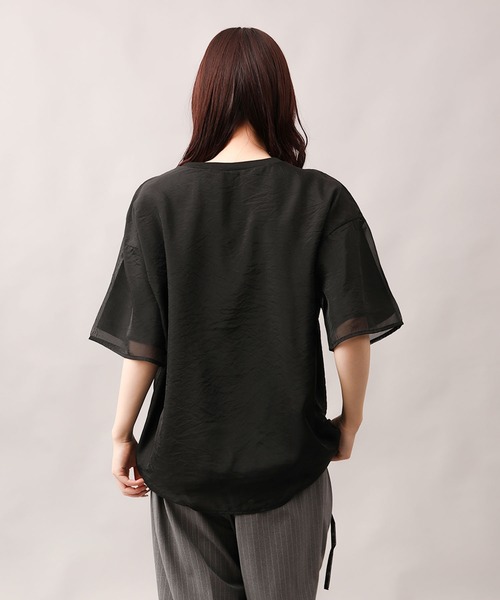 aimoha（アイモハ）の「前絞りアシンメトリートップス (SS)（Tシャツ/カットソー・レディース・グレー/ブラック/オフホワイト/チョコ・FREE）」の8枚目の写真