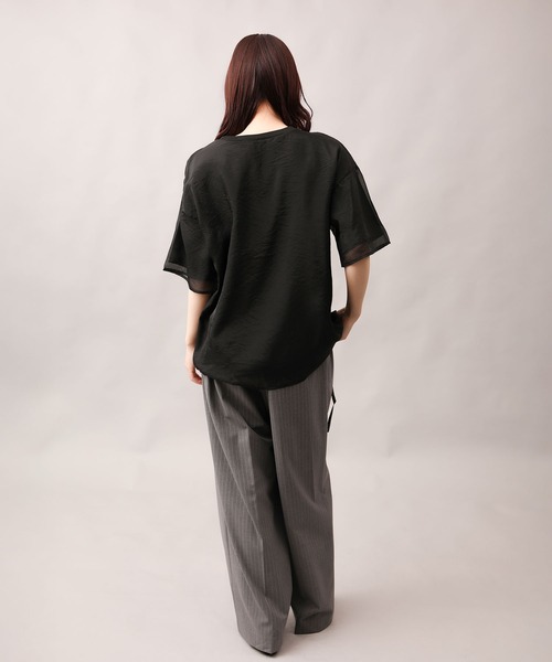aimoha（アイモハ）の「前絞りアシンメトリートップス (SS)（Tシャツ/カットソー・レディース・グレー/ブラック/オフホワイト/チョコ・FREE）」の13枚目の写真