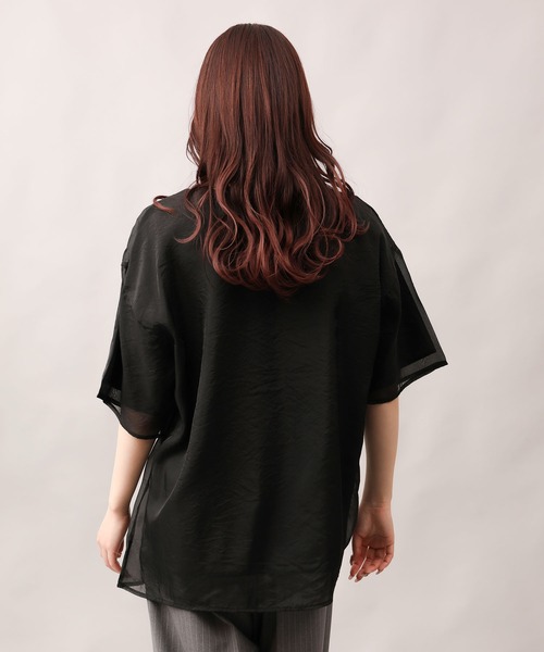 aimoha（アイモハ）の「前絞りアシンメトリートップス (SS)（Tシャツ/カットソー・レディース・グレー/ブラック/オフホワイト/チョコ・FREE）」の9枚目の写真