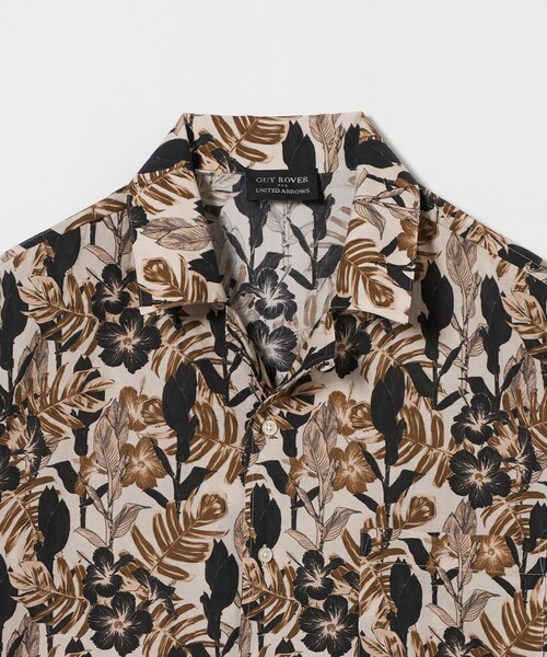 GUY ROVER per UNITED ARROWS シャツジャケット セール】＜GUY ROVER＞ リーフプリント オープンカラーシャツ