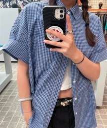 DEVICE（デバイス）の「ストライプ ビッグシルエット 韓国 古着風 半袖 シャツ（シャツ/ブラウス）」