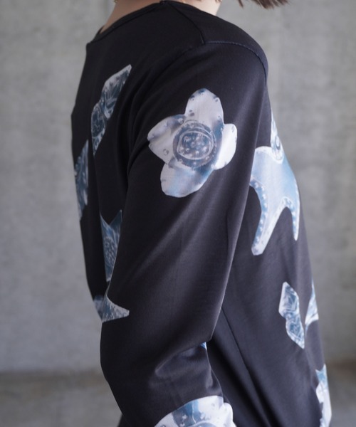 chopova lowena ssence限定　オーバーサイズ長袖Tシャツ Women's 長袖 オーバーサイズド コットン Tシャツ ブラック