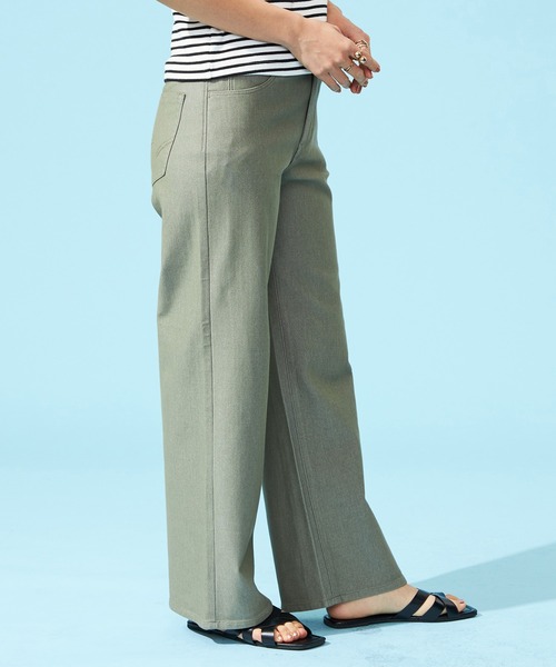 EDWIN（エドウィン）の「EDWIN LADIES ジャージーズ COOL ワイドデニムパンツ【涼】【2025年モデル】（デニムパンツ・レディース・オリーブ/アイボリー/ダークインディゴブルー/ライトインディゴブルー・X-LARGE/SMALL/MEDIUM/LARGE/X-SMALL）」の7枚目の写真
