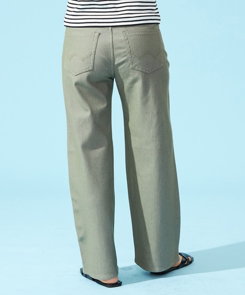 EDWIN（エドウィン）の「EDWIN LADIES ジャージーズ COOL ワイドデニムパンツ【涼】【2025年モデル】（デニムパンツ・レディース・オリーブ/アイボリー/ダークインディゴブルー/ライトインディゴブルー・X-LARGE/SMALL/MEDIUM/LARGE/X-SMALL）」の8枚目の写真