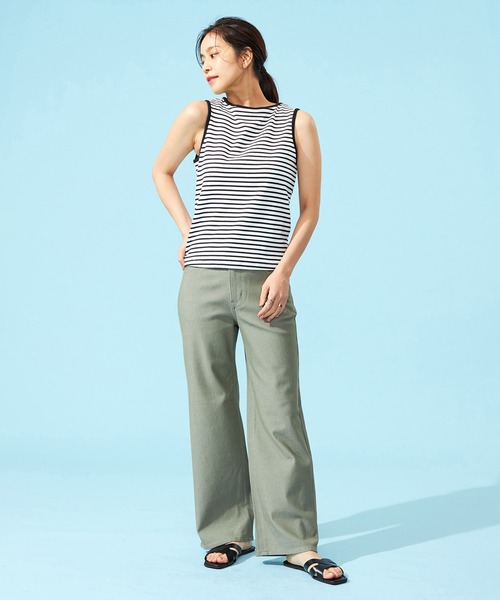 EDWIN（エドウィン）の「EDWIN LADIES ジャージーズ COOL ワイドデニムパンツ【涼】【2025年モデル】（デニムパンツ・レディース・オリーブ/アイボリー/ダークインディゴブルー/ライトインディゴブルー・X-LARGE/SMALL/MEDIUM/LARGE/X-SMALL）」の11枚目の写真