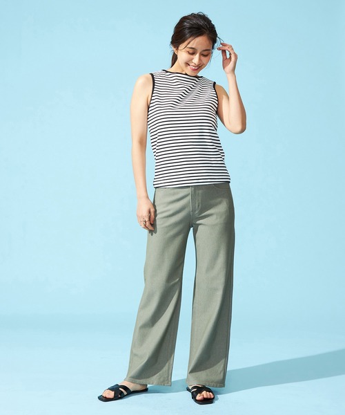 EDWIN（エドウィン）の「EDWIN LADIES ジャージーズ COOL ワイドデニムパンツ【涼】【2025年モデル】（デニムパンツ・レディース・オリーブ/アイボリー/ダークインディゴブルー/ライトインディゴブルー・X-LARGE/SMALL/MEDIUM/LARGE/X-SMALL）」の12枚目の写真