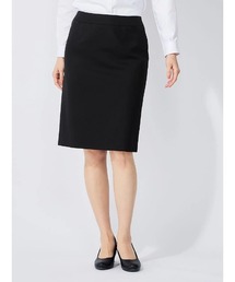 Perfect Suit FActory（パーフェクトスーツファクトリー）の「シルク混リクルートスーツ<撥水・撥油>タイトスカート 無地 ブラック（スーツスカート）」