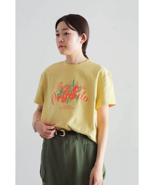Blanc Bleu Minuit(ブランブルーミニュイ)の「オレンジPT 半袖TEE(Tシャツ/カットソー・レディース・グレー/イエロー・FREE)」の3枚目の写真