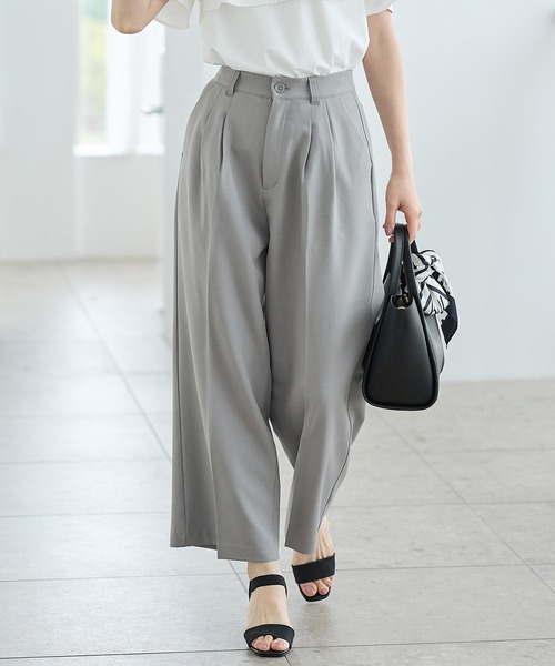 soerte ワイドストレートスラックスパンツ グレー系その他 サイズ3 soerte スラックス Wide straight slacks/ワイドストレート