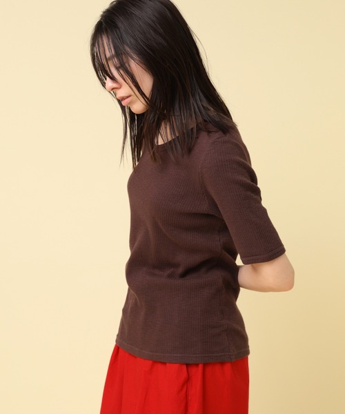 RNA-N(アールエヌエーエヌ)の「M2439 ヴィンテージスラブリブT(Tシャツ/カットソー・レディース・ブラウン/キナリ/ブラック/グレー・FREE)」の20枚目の写真