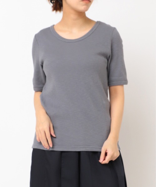 RNA-N(アールエヌエーエヌ)の「M2439 ヴィンテージスラブリブT(Tシャツ/カットソー・レディース・ブラウン/キナリ/ブラック/グレー・FREE)」の6枚目の写真