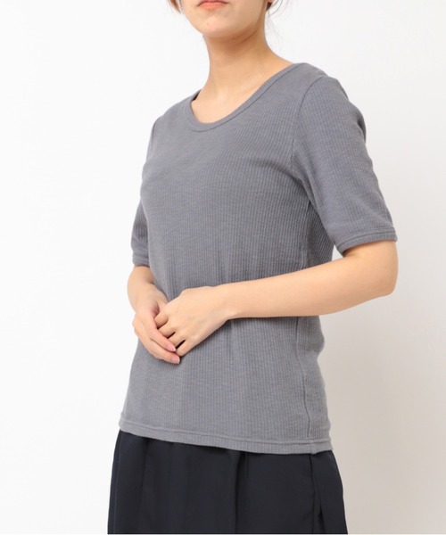 RNA-N(アールエヌエーエヌ)の「M2439 ヴィンテージスラブリブT(Tシャツ/カットソー・レディース・ブラウン/キナリ/ブラック/グレー・FREE)」の7枚目の写真
