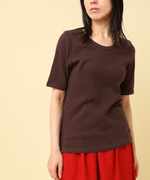 RNA-N(アールエヌエーエヌ)の「M2439 ヴィンテージスラブリブT(Tシャツ/カットソー・レディース・ブラウン/キナリ/ブラック/グレー・FREE)」の14枚目の写真