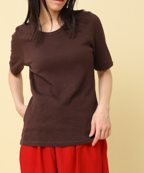 RNA-N(アールエヌエーエヌ)の「M2439 ヴィンテージスラブリブT(Tシャツ/カットソー・レディース・ブラウン/キナリ/ブラック/グレー・FREE)」の12枚目の写真