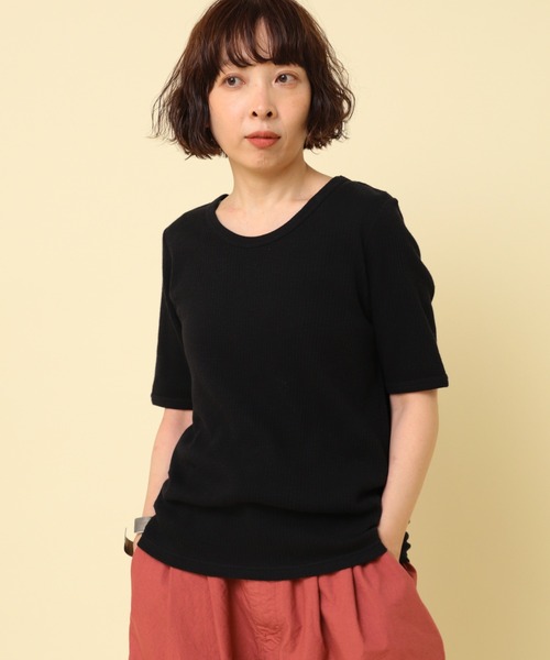 RNA-N(アールエヌエーエヌ)の「M2439 ヴィンテージスラブリブT(Tシャツ/カットソー・レディース・ブラウン/キナリ/ブラック/グレー・FREE)」の5枚目の写真