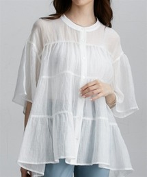 nissen | シアー素材半袖シャツ(シャツ/ブラウス)