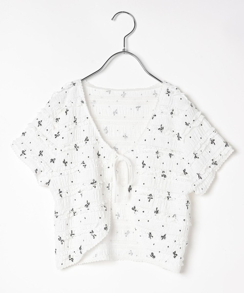 repipi armario（レピピ アルマリオ）の「【girly line】レースフリルカットカーディガン（カーディガン/ボレロ・キッズ・ブラック/サックスブルー/ホワイト・MEDIUM/LARGE/SMALL）」の4枚目の写真