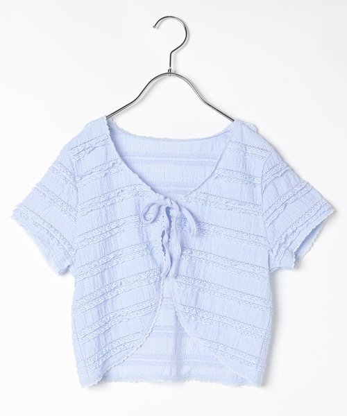 repipi armario（レピピ アルマリオ）の「【girly line】レースフリルカットカーディガン（カーディガン/ボレロ・キッズ・ブラック/サックスブルー/ホワイト・MEDIUM/LARGE/SMALL）」の6枚目の写真