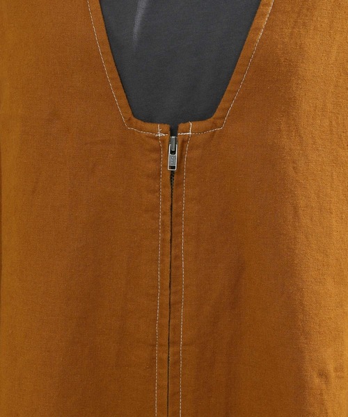 セール】コットンリネンVネックサロペット[プチ・プラスサイズ