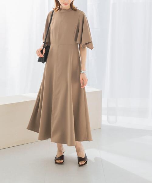 セール】フレアスリーブステッチデザインワンピース（ワンピース