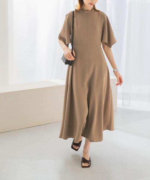 セール】フレアスリーブステッチデザインワンピース（ワンピース