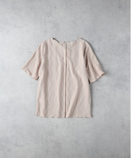 Right-on(ライトオン)の「HONEYSUCKLE ROSE(ハニーサックルローズ)【レディース】ウェーブジャカード半袖Tシャツ(その他トップス・レディース・ダークグレー/ピンク/オフホワイト・L/M)」の5枚目の写真