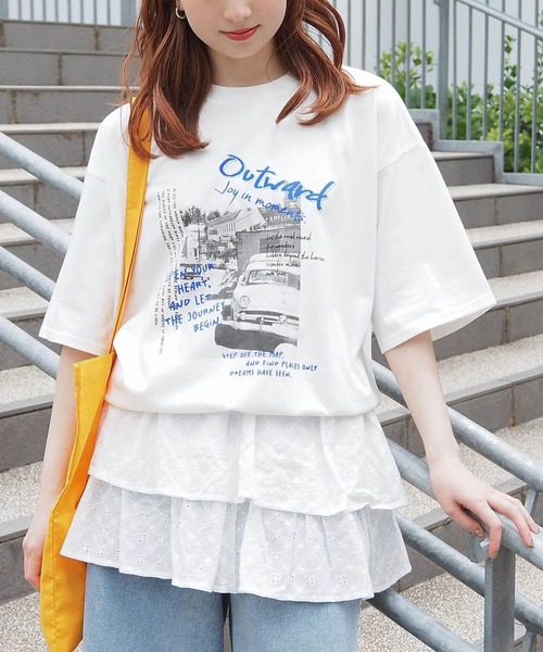 tiptop(ティップトップ)の「アソートフォトロゴBIGTシャツ(Tシャツ/カットソー・レディース・ホワイト系その他/グレー系その他/オフホワイト/チャコールグレー/グレー系その他2/ホワイト系その他2・FREE)」の2枚目の写真
