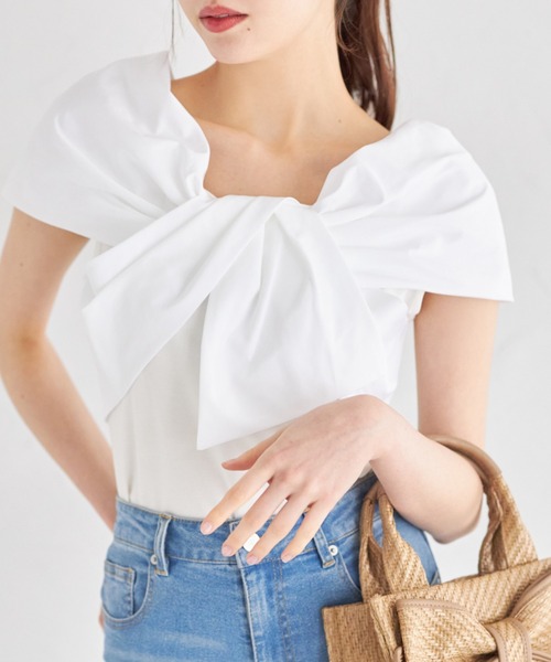 リボンプルオーバー&ロングパンツセット オフホワイト 楽天市場】【期間限定：4,510円→2,799円！】 パンツ ワイド