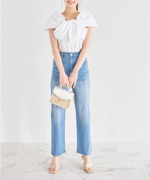リボンプルオーバー&ロングパンツセット オフホワイト RODEO CROWNS WIDE BOWL | D/S EASY JOG PANTS (パンツ ) |SHEL