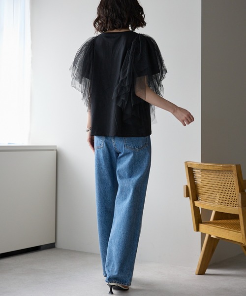 each（イーチ）の「ボリュームフリルチュールスリーブTシャツ（Tシャツ/カットソー・レディース・ブラック/グレー/ホワイト・FREE）」の22枚目の写真