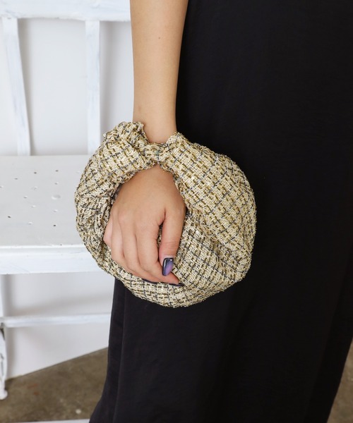 HELOYSE(エロイーズ)の「HELOYSE/エロイーズ クロワッサンツイードミニBAG(ショルダーバッグ・レディース・グリーン/ベージュ・FREE)」の7枚目の写真